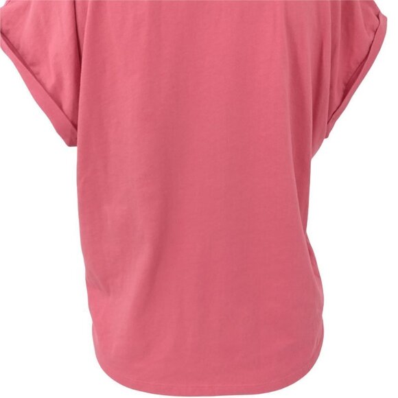 Under Armour Loose Fit Cropped Graphic T-Shirt Size S Cuffed Short Sleeve Coral - Picture 10 of 11